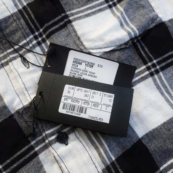 Saint Laurent Plaid Check Flannel Oversized Shirt Dark Academia - Picture 5 of 12